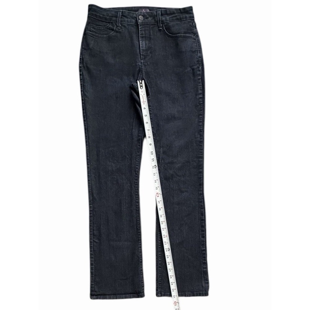 NYDJ Jeans Womens 8 Black Billie Mini Bootcut High Rise Stretch Denim - Picture 2 of 12